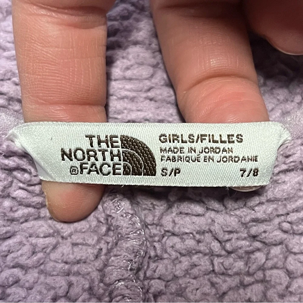 The North Face |‎ Girl's Fleece Sherpa Purple Lilac Bomber Jacket S 7-8